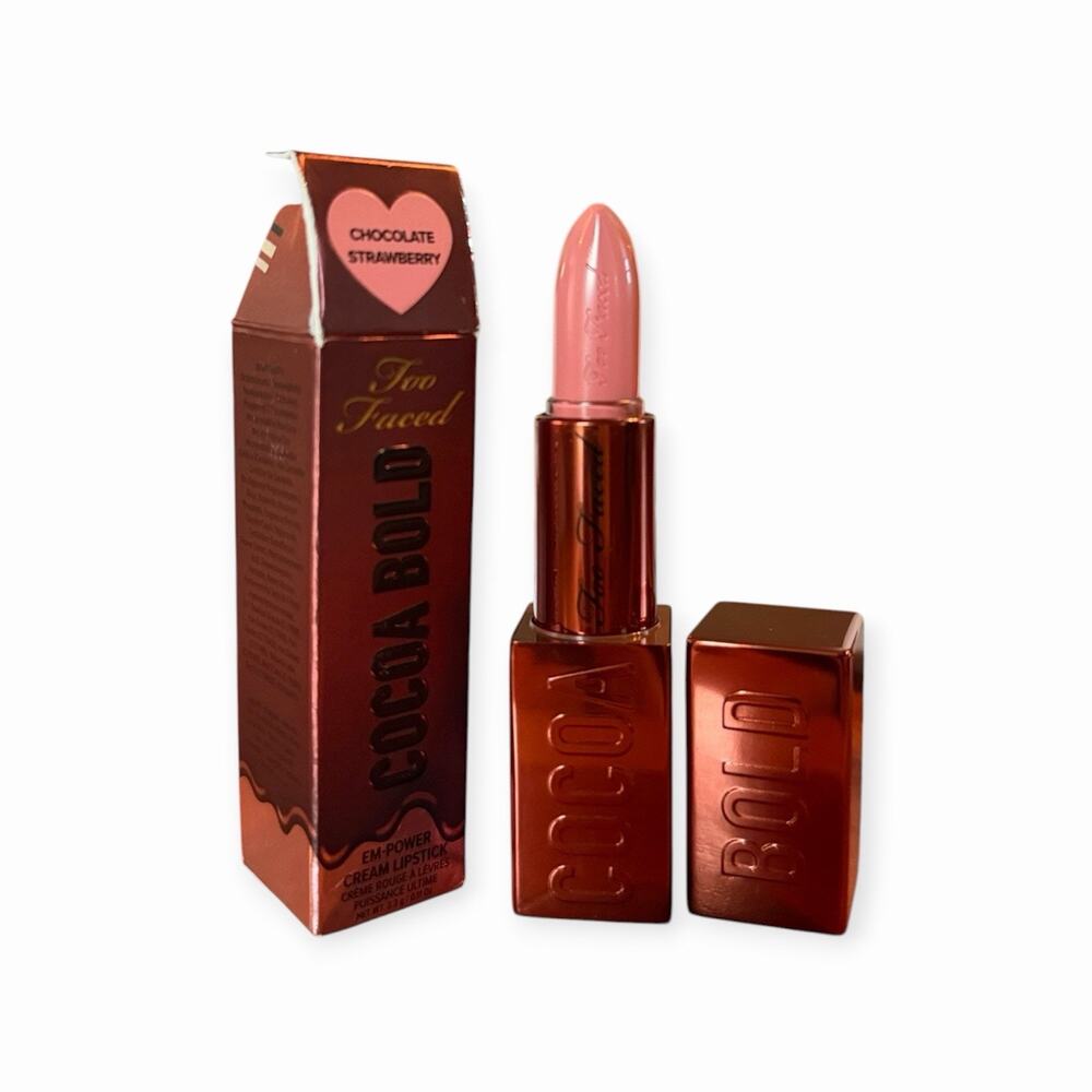 Too Faced Cocoa Bold Cream Lipstick Chocolate Strawberry 0.11oz Discontinued NIB